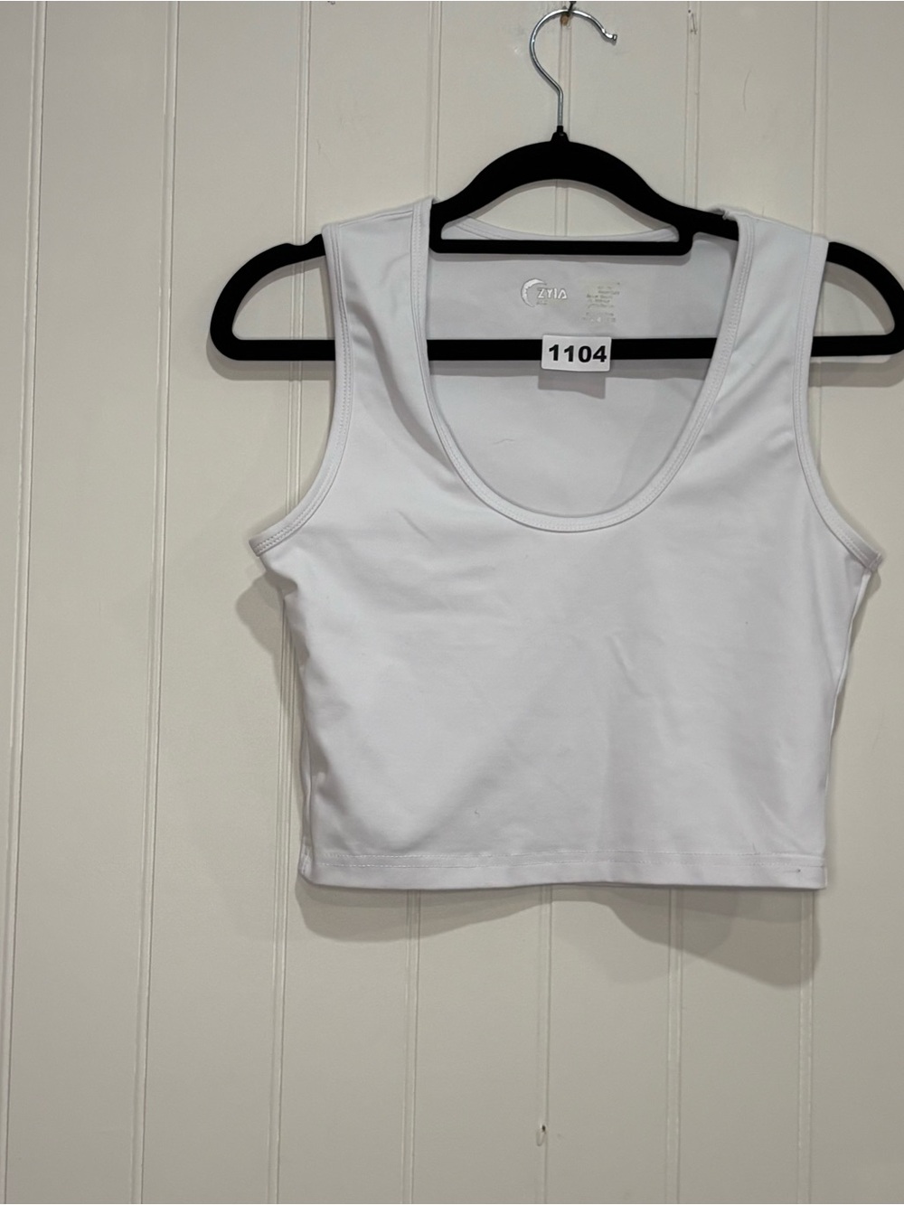 Zyia White Cropped Athletic Tank Top Activewear Fitness Gym Athleisure Small - Picture 2 of 4